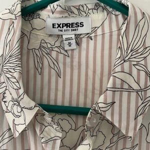 Women’s long blouse light pink and white